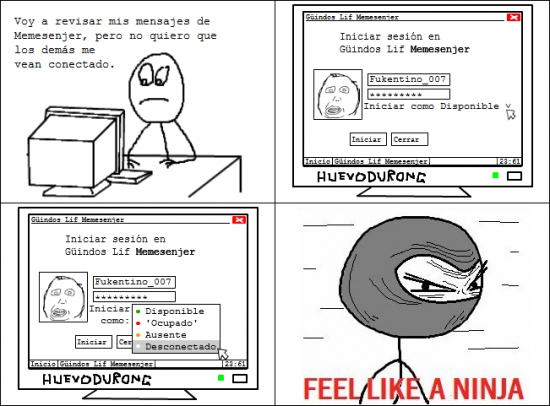 Feel_like_a_ninja - Sentirse ninja en redes de mensajería instantánea
