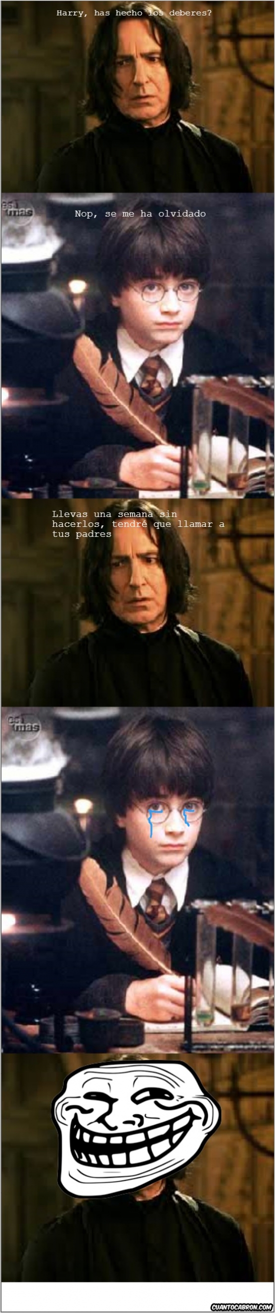deberes,harry potter,padres,snape,troll