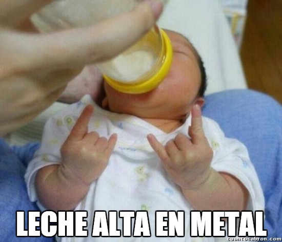 bebé,heavy metal,leche,metal,niño
