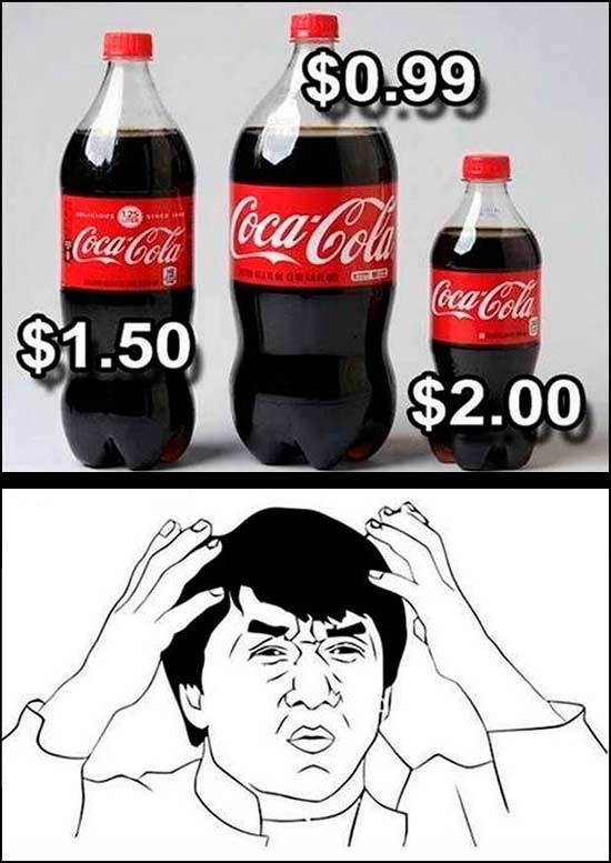 aumentar,coca cola,coca-cola,disminuir,logica,precio,pretenden que consumas más,tamaño