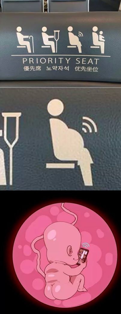 asiento preferente,bebe,embarazada,feto,movil,señal,smartphone,telefono,wi-fi,wifi
