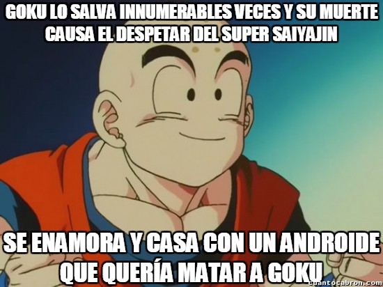 Meme_otros - Igual no sería la forma de agradecer lo que ha hecho Goku por ti, ¿eh Krilin?
