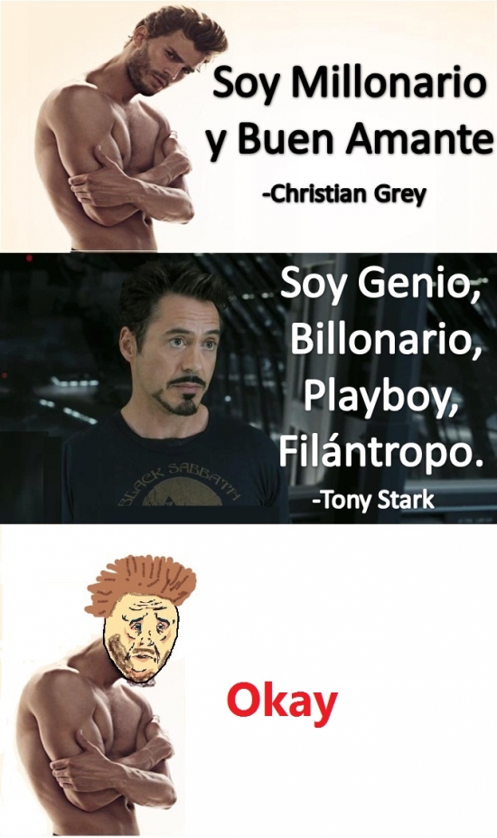 50 sombras de grey,christian grey,guapo,Iron man,Okay,rico,Tony Stark
