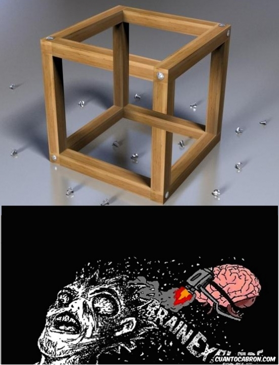 Brain explode,cubo imposible,ilusion optica,nothing to do here,raisins