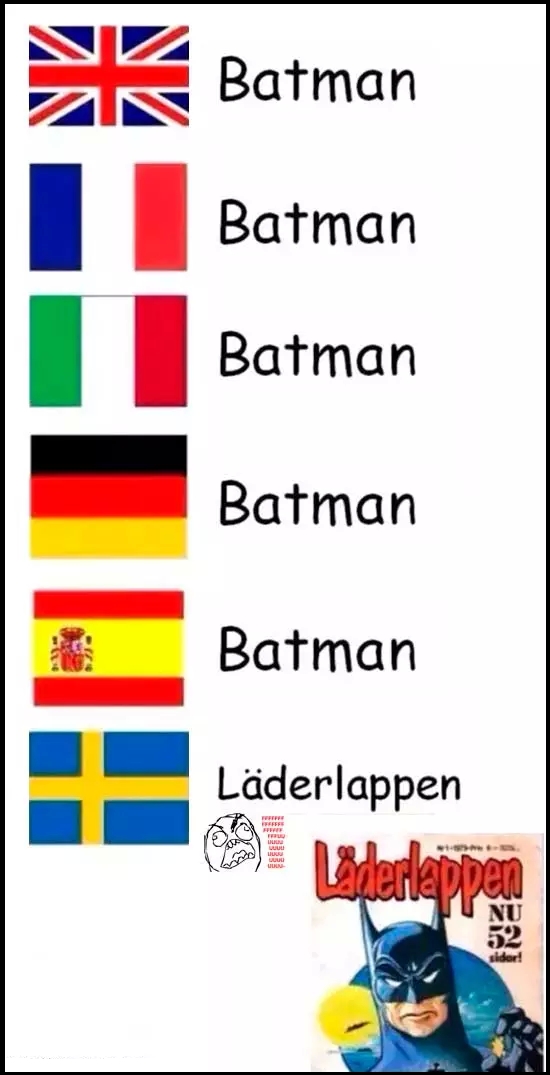 batman,complicarse solos,formas de decir,idiomas,Suecia