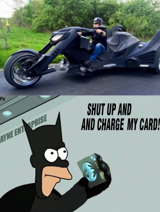 Batman,comprar,lujosa,moto,motocicleta,tarjeta de crédito