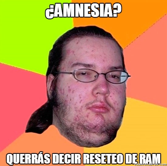 amnesia,RAM,reseteo,¿dónde está mi patito de goma?
