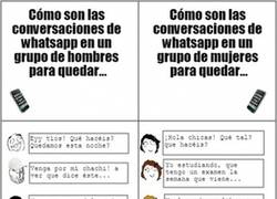 Enlace a Diferencias entre las conversaciones de Whatsapp en un grupo de hombres y de mujeres