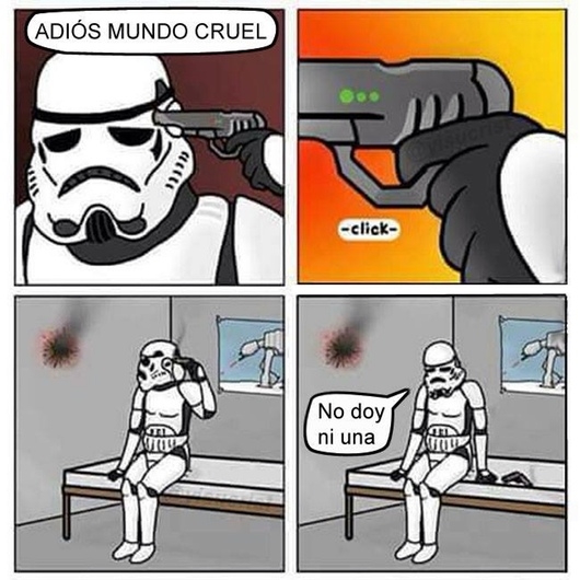 disparo,fail,mala puntería,no acertar,Star Wars,Stormtrooper,suicidio