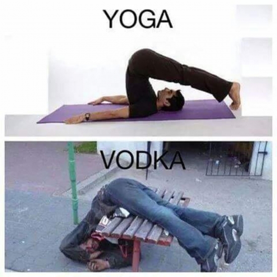 algo menos relajante,posición,vodka,volcado,yoga