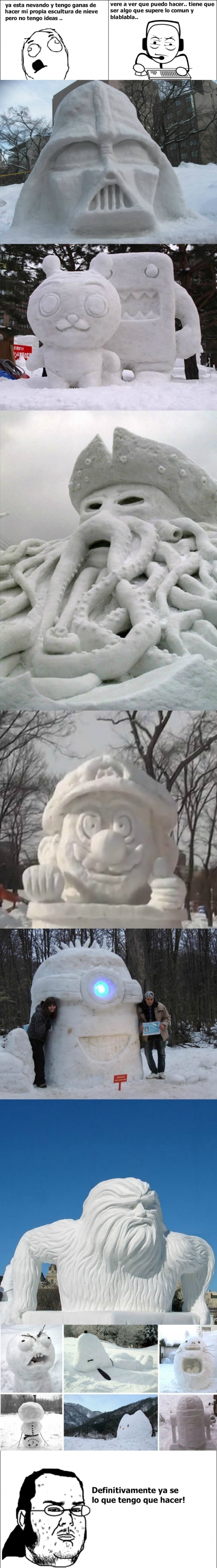 Friki - Haciendo esculturas de nieve