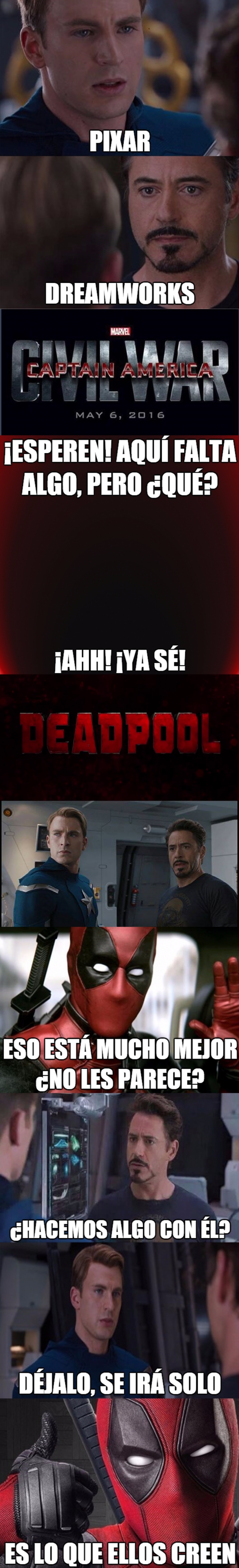 capitán america,civil war,deadpool,febrero 2016,iron man,nadie había usado a deadpool para este meme