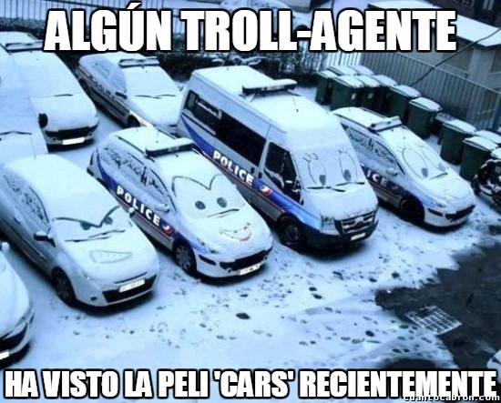 broma,caras,carros,coches,frío,invierno,nieve,no es en Latino América,policía