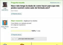 Enlace a Yahoo Answers, cada vez peor. Atención a las preguntas