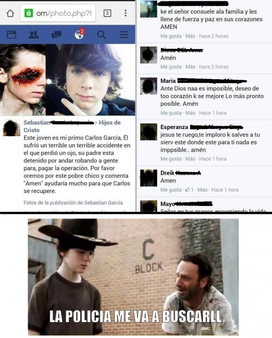 carl,facebook,tuerto,walking dead