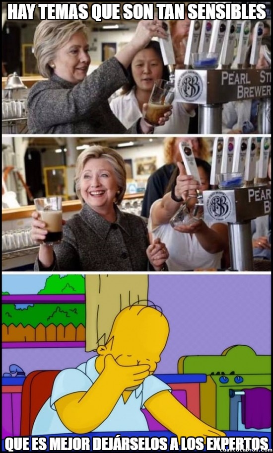 Cerveza,Experto,Hillary Clinton,Homer,Homero,servir,sifón,Simpson