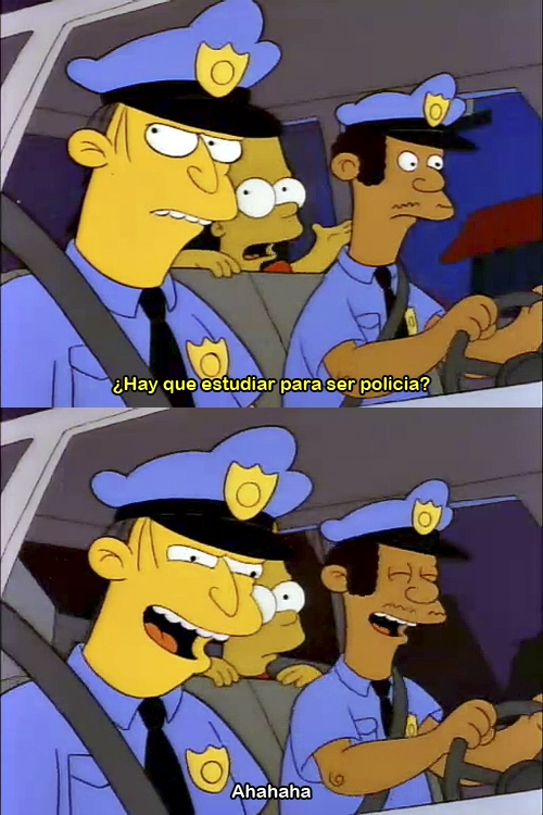 Bart,Estudiar,Los simpson,Policía