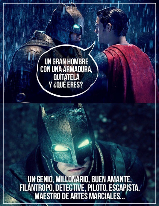 Armadura,Batman,Batman vs Superman,Genio,Millonario,Superman