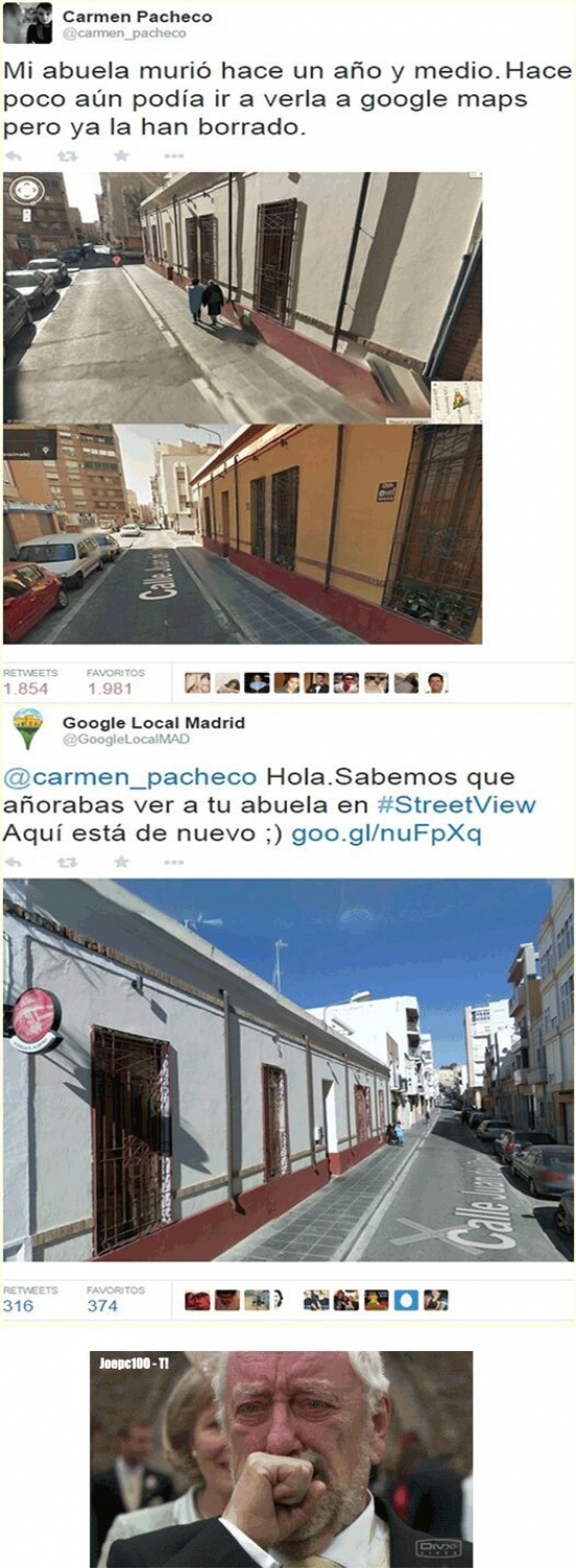 Otros - MEGA RESPECT de Google Maps España con una chica y su abuela fallecida