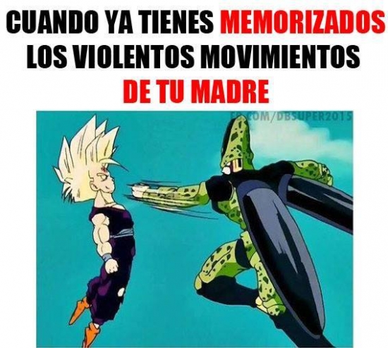 cell,chanclas,furia,gohan,golpes,madres