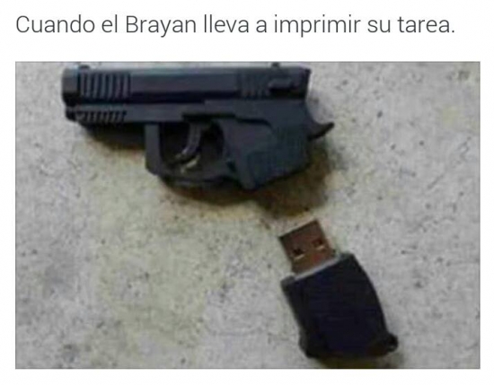EL BRAYAN,PISTOLA,TAREA,USB