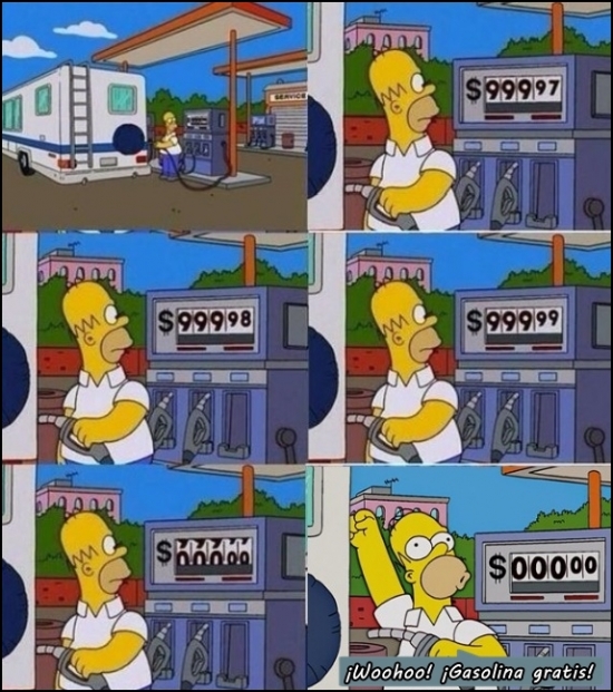 combustible,gasolina,gratis,Homer,Homero,ilógica,lógica,máquina,redondeo