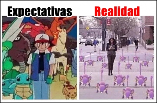 expectativa,Pokémon GO,realidad,tipos