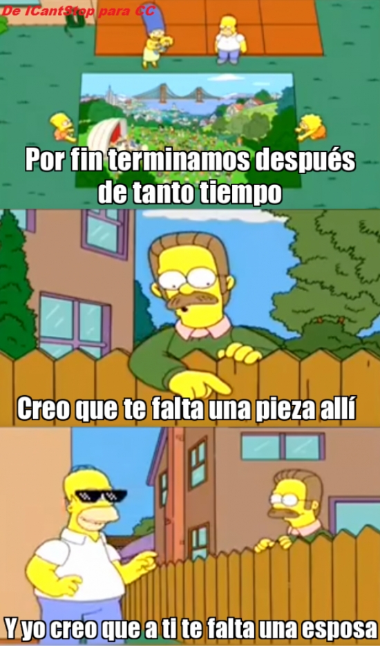 flanders,homer,pieza,puzzle,turn down for what