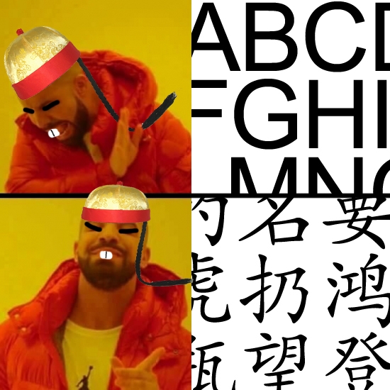 alfabeto,chino,escrituro,gutar,letras,no gustar