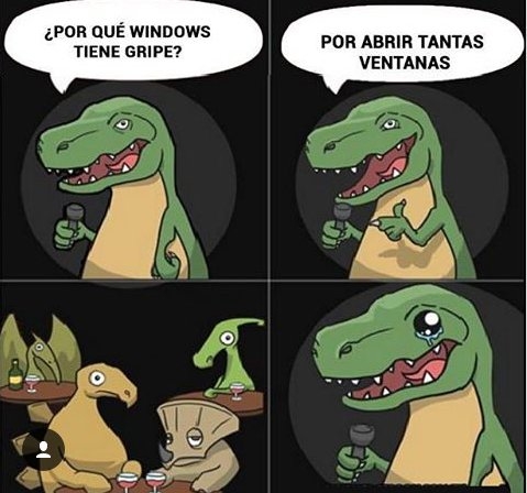 dinosaurio,mal chiste,resfriado,windows