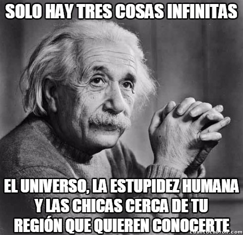 Albert Einstein,chica,conocer,estupidez,humana,infinito,región,universo