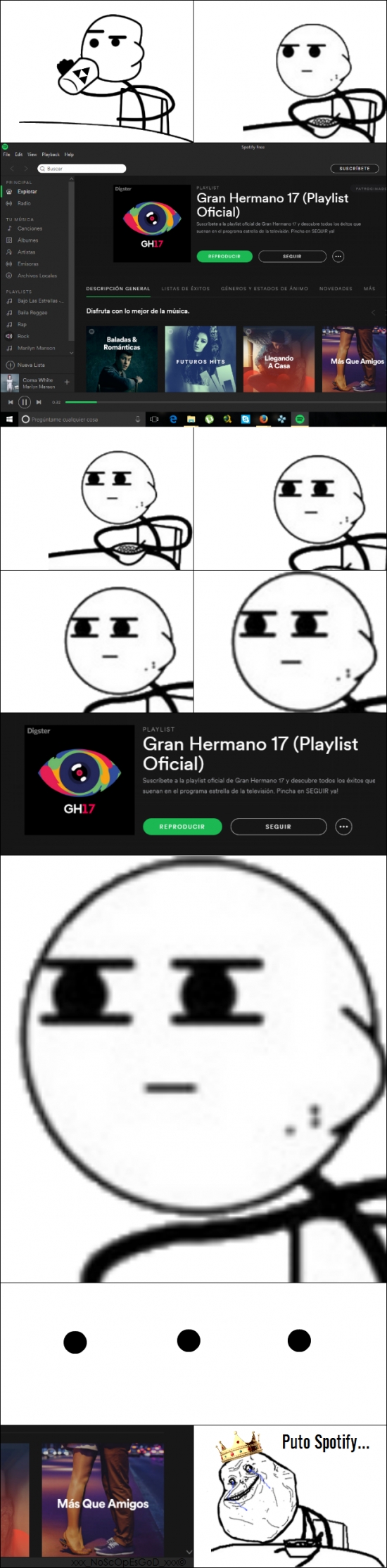 cereal guy,forever alone,friendzone,Spotify