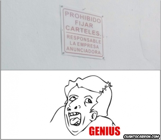 Genius - ¿Prohibido fijar carteles?