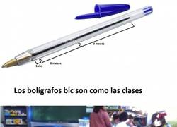Enlace a La relación de los bolígrafos bic y las clases