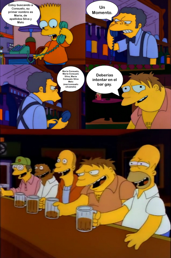 Otros - Bart y sus bromas al bar de Moe