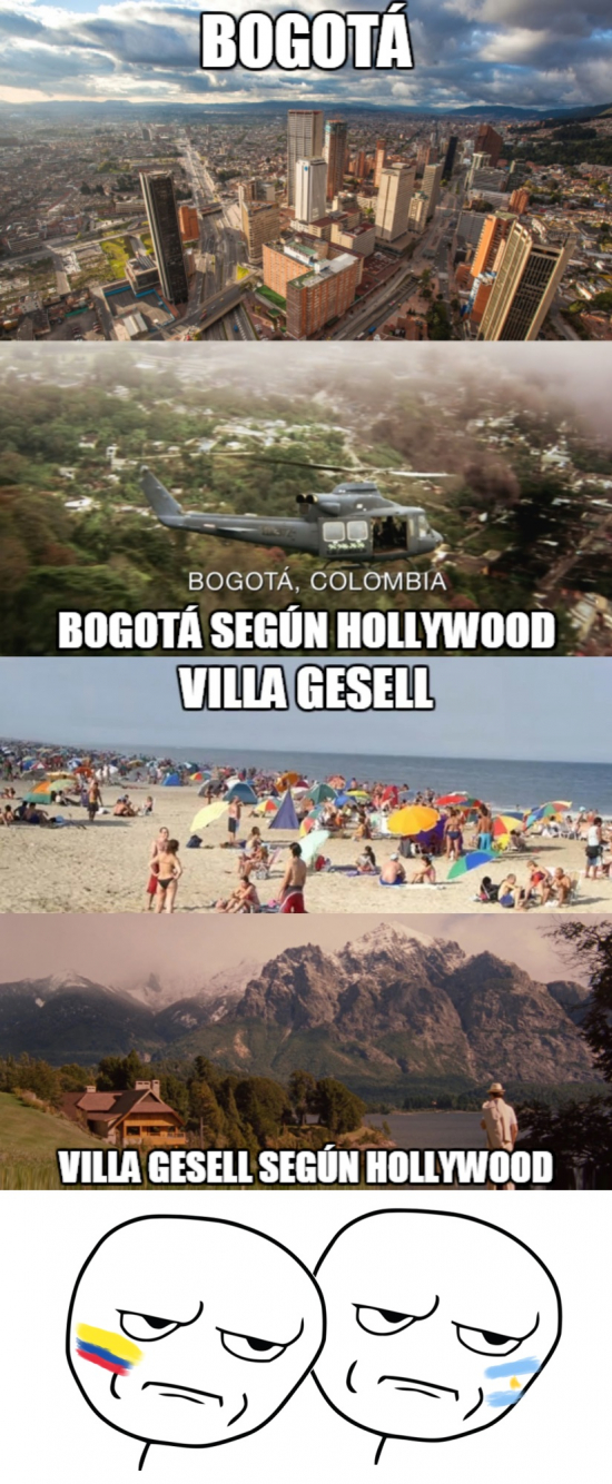 Argentina,Bogotá,Colombia,fail hollywood,geografía,películas,Sr. y Sra. Smith,Villa Gesell,X-Men