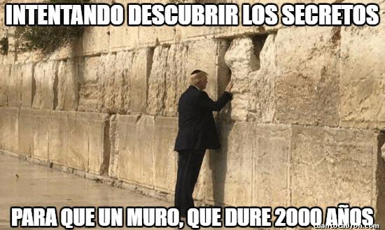 Meme_otros - Trump en el muro de los lamentos