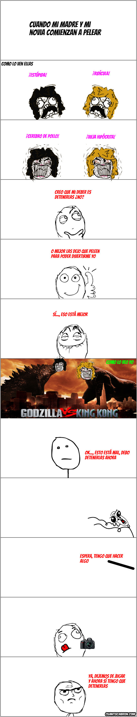 Godzilla,King Kong,Madre,Novia,Pelea,Perdón si está repetida