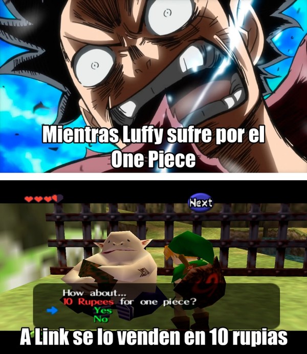 Meme_otros - A Luffy le gusta complicarse