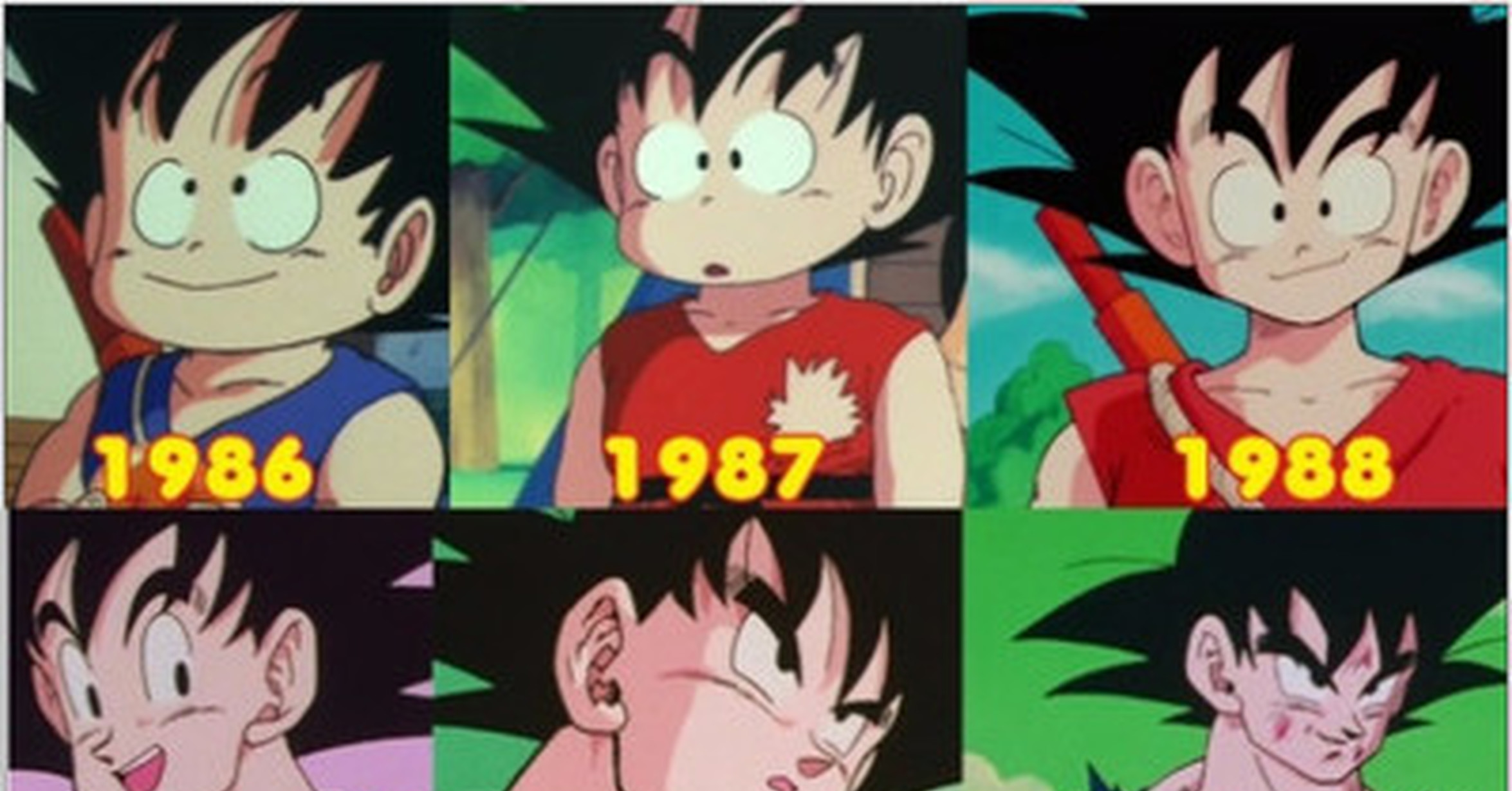 Cuánto cabrón / La evolución de Goku con el paso de los años