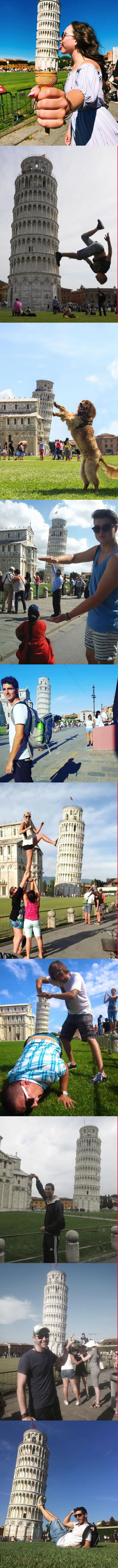 Otros - Posando de forma original con la Torre de Pisa