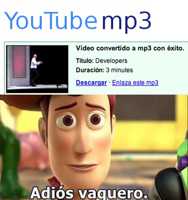 adiós vaquero,audio,caído,descargar,mp3,música,videos,woody,Youtube. Youtube-mp3