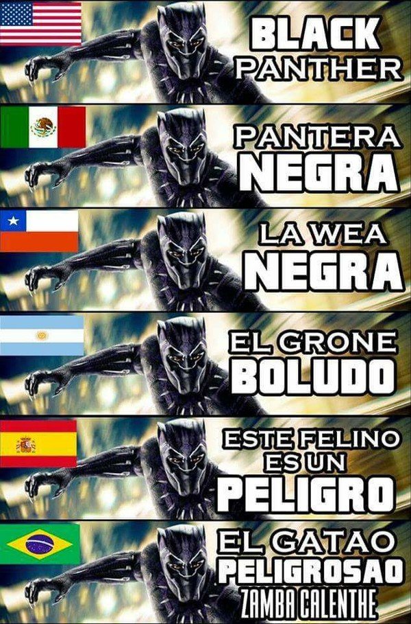 Meme_otros - Black Panther en diferentes países