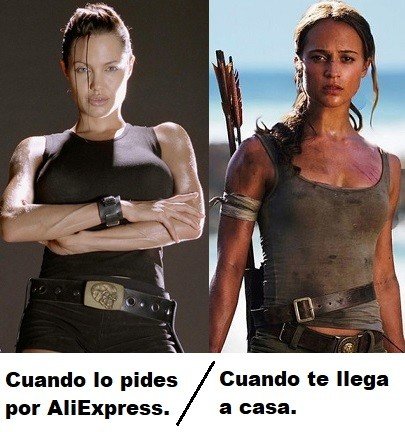Meme_otros - Dos grandes diferencias a destacar entre otras de estas dos Lara Croft del cine