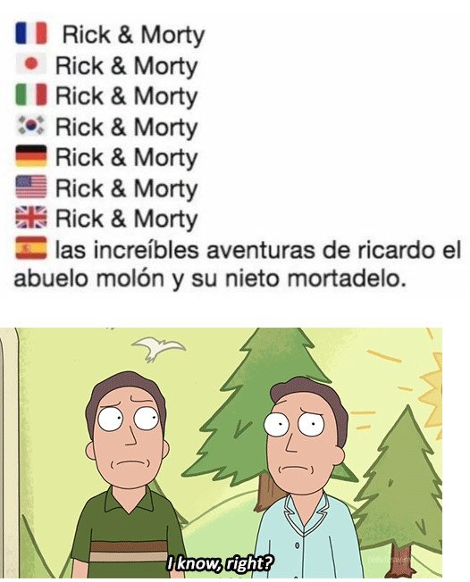 Meme_otros - Rick and Morty en diferentes idiomas