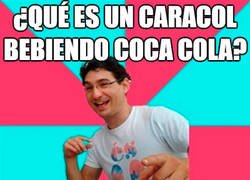 Enlace a Un caracol bebiendo coca cola