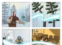 Enlace a Kratos y su poder con el hacha