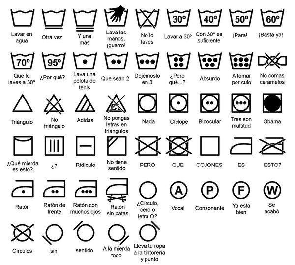 Meme_otros - Instrucciones para lavar la ropa que son imposibles