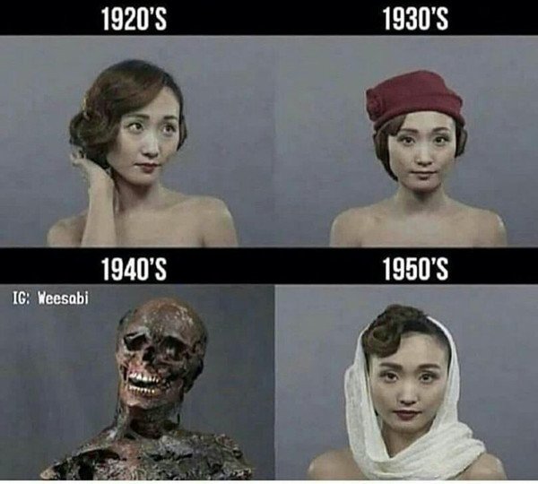 Meme_otros - La evolución de la belleza femenina en Japón
