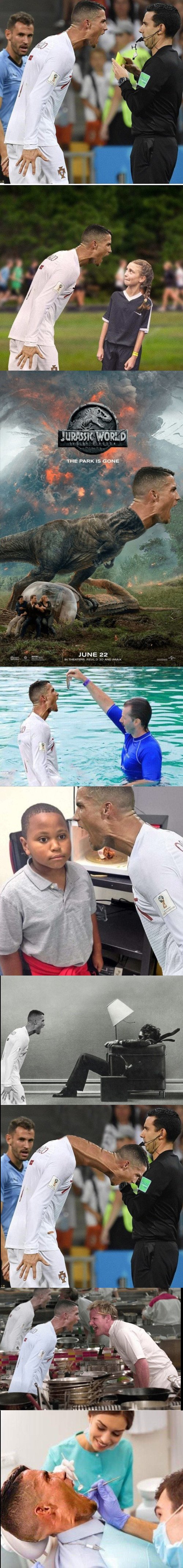 Meme_otros - Internet se llena de montajes con Cristiano Ronaldo enfadado con el árbitro